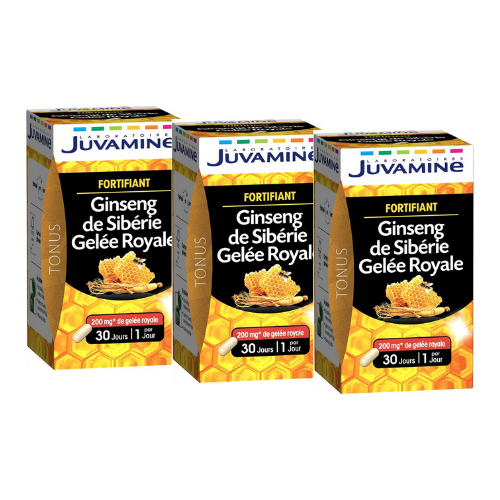 3 x JUVAMINE GINSENG GELEE ROYALE REVITALISANT 30 GELULES image 0
